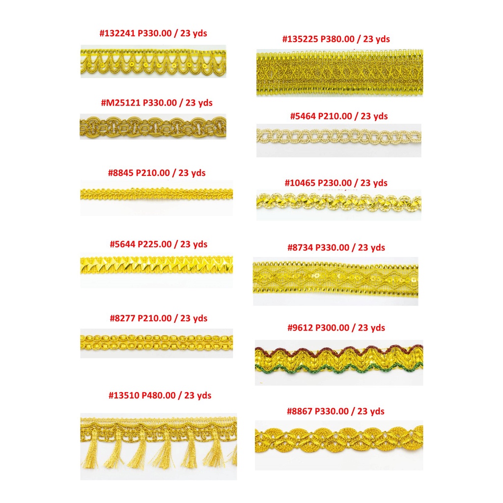 Metallic Gold Trimmings by Roll Part 2 Shopee Philippines