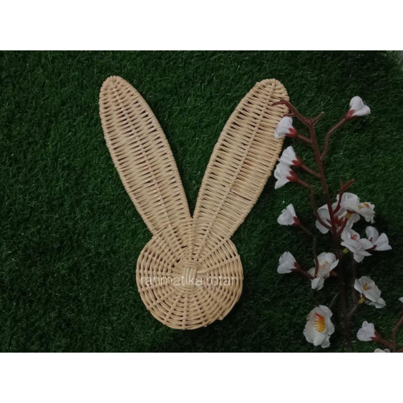 Rattan decoration for children's room, woven rabbit/bunny rattan wall ...