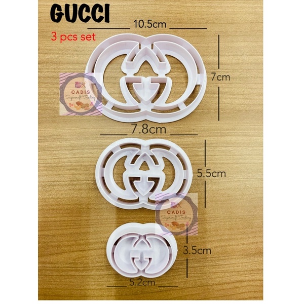 GUCCI CHANEL LV LOUIS VUITTON BRAND COOKIE CUTTERS SET FONDANT MOLD