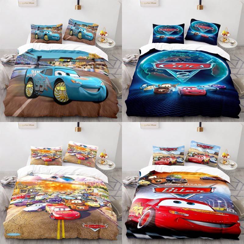 Ellen Cars Lightning McQueen Doc Hudson Sally Carrera 3in1 Bedding Set Bed Sheet Quilt Cover Washable Dormitory Suit Shopee Philippines