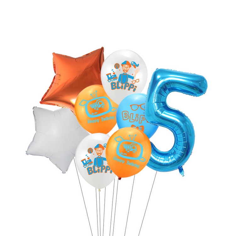 New Blippi Theme Balloons Combination Blippi Latex Balloon Banner ...