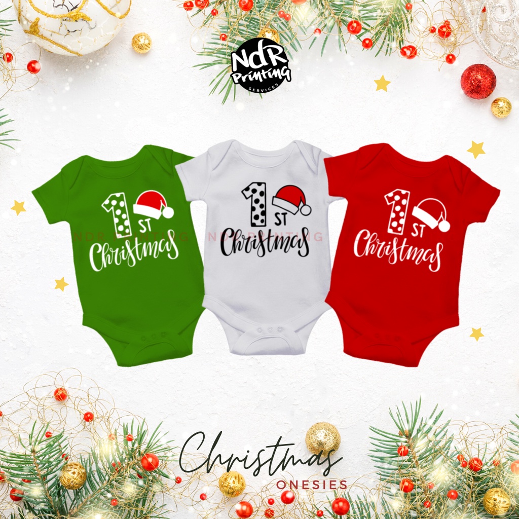 Baby Onesie - 1st CHRISTMAS (hat) | Shopee Philippines