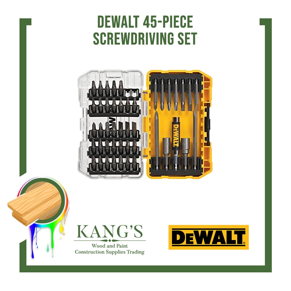DEWALT Screwdriver Bit Set with Tough Case, 45Piece (DW2166) Shopee