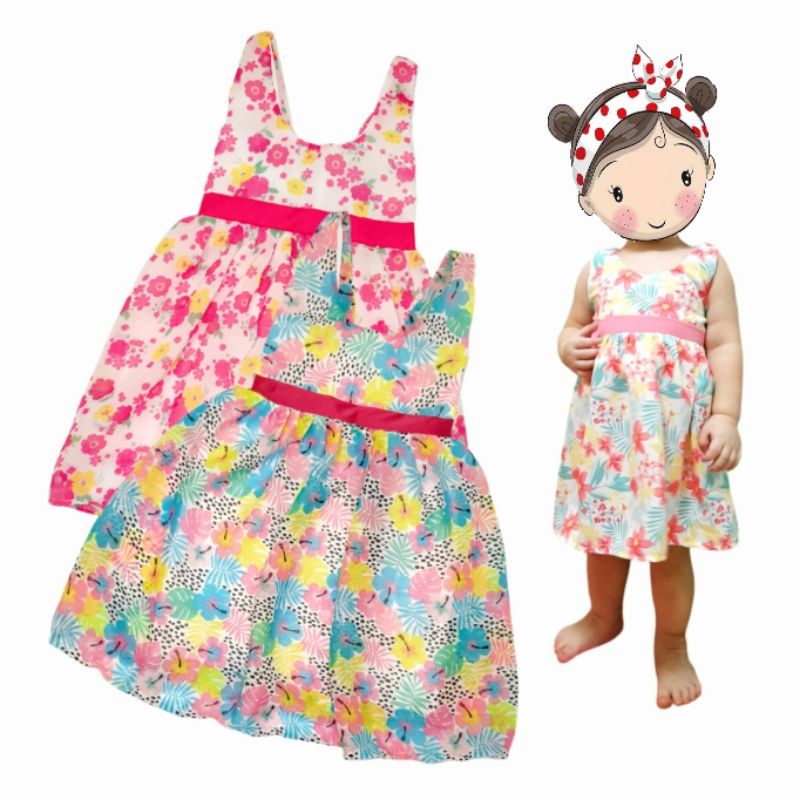 Fleur Baby Girl Dress 12 years old / OOTD for Kids Girl / Floral Dresses for Girls Shopee