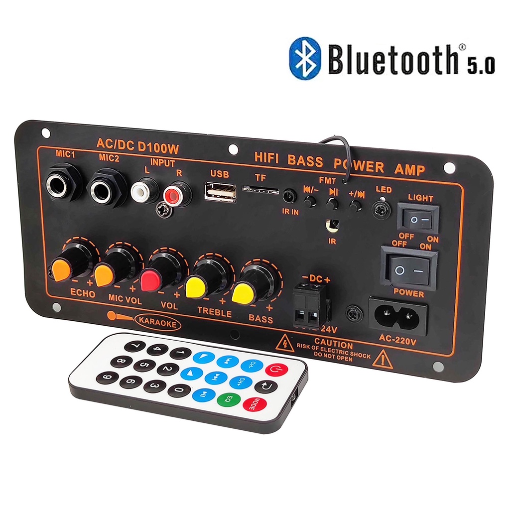 D100K AC 220V 12V 24V Digital Bluetooth 5.0 Amplifier Board Subwoofer