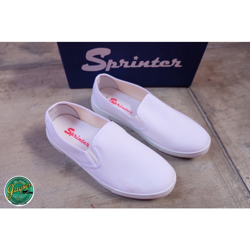 Sprinter “578” Ladies Duty Shoe Nurse P E School White Slip on Canvas
