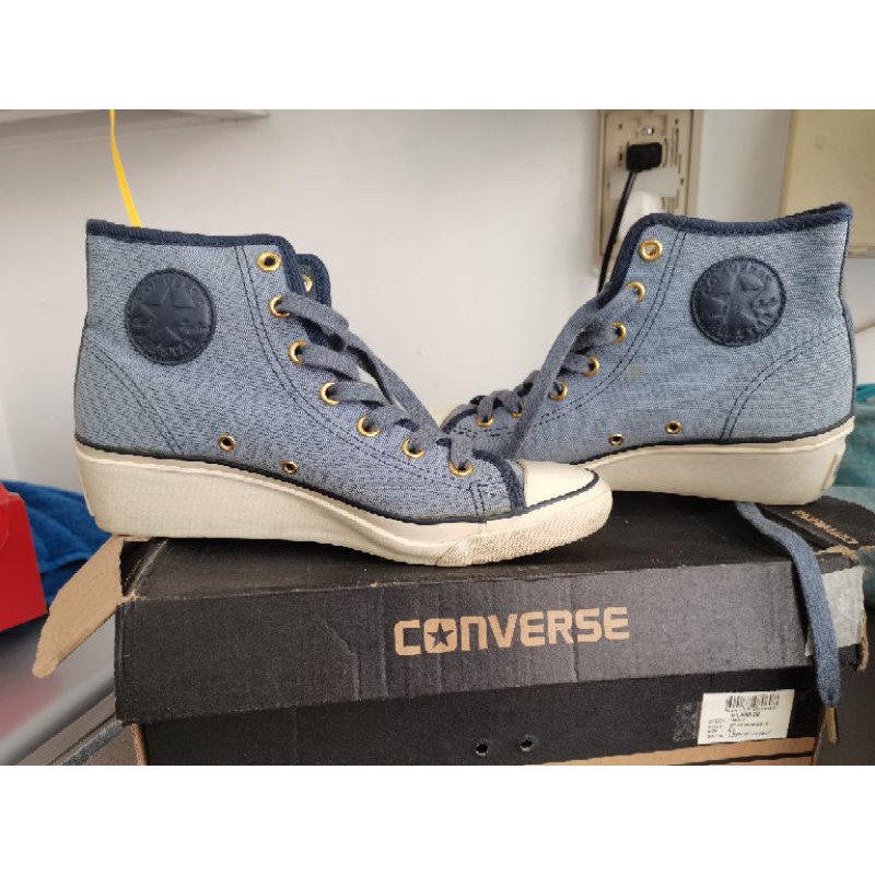 Blue hotsell converse wedges