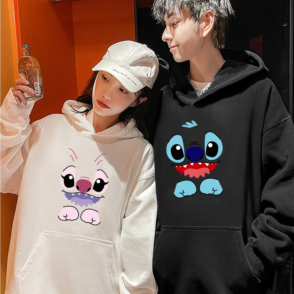 Stitch Couple Hoodie Shirt Hoodies Unisex Korean Style Casual Hooded Tops All match Pocket Hoody 4116