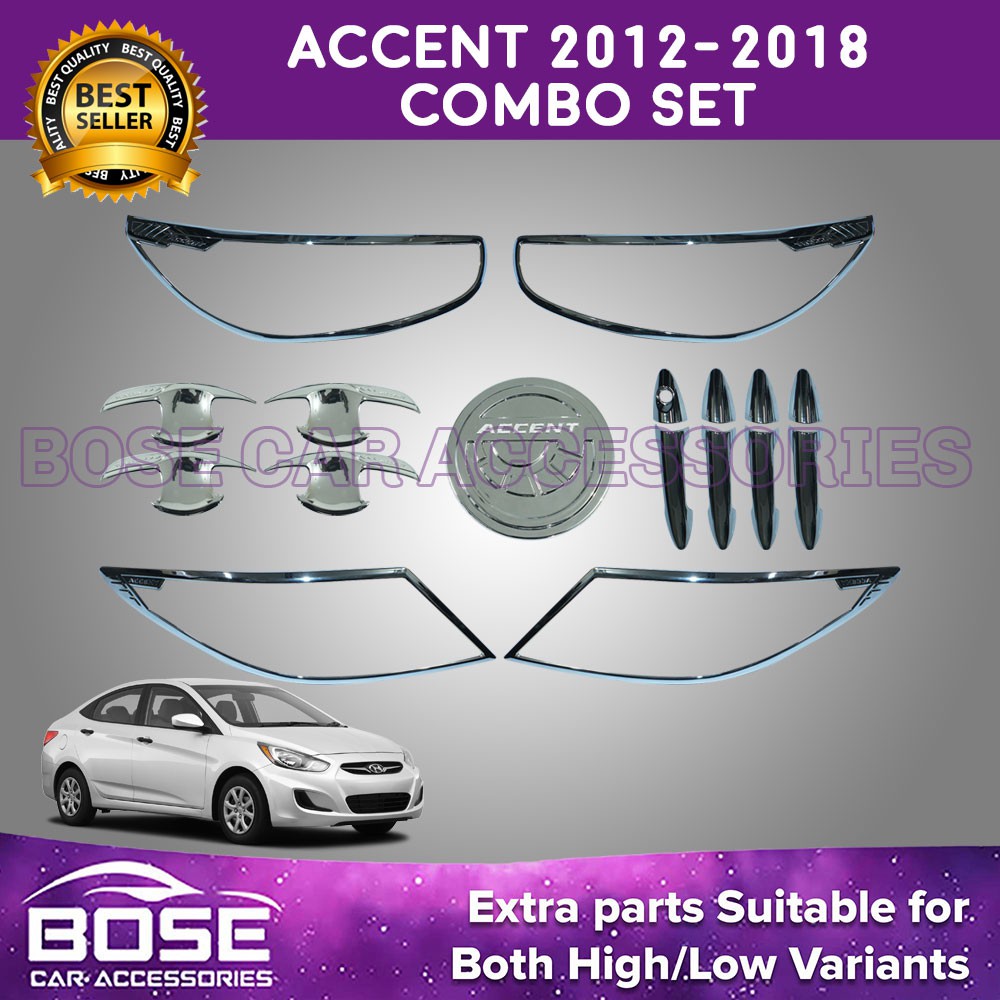 Hyundai Accent Sedan Garnish Cover Set Chrome 2012 - 2018 / Accent ...