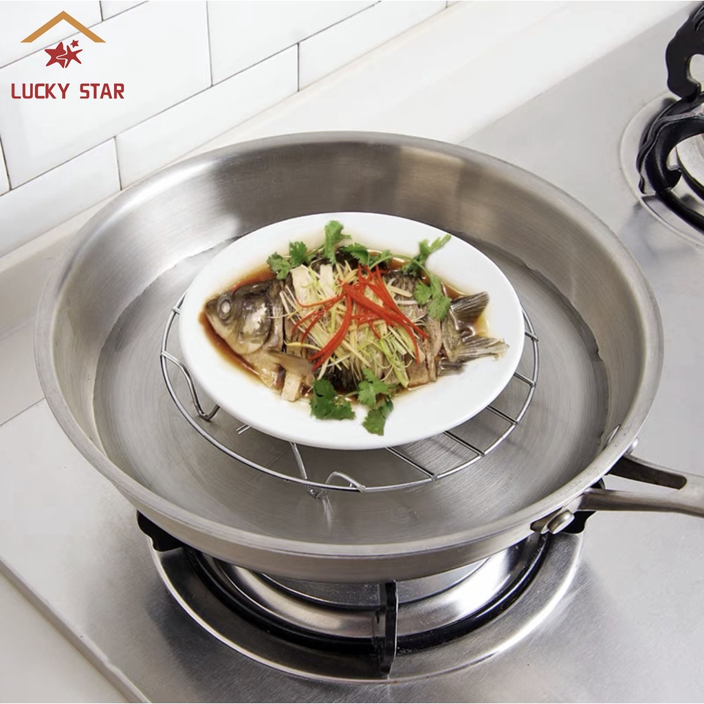 Multi Purpose Pot Stand Stainless Steel Thickened Steam Rack Cooking ...