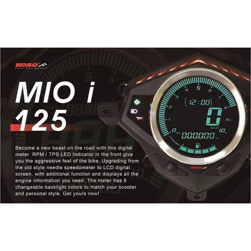 Koso Digital Speedometer 8 Colors Backlight for MIO I 125 M3 (Unang Modelo) Shopee Philippines
