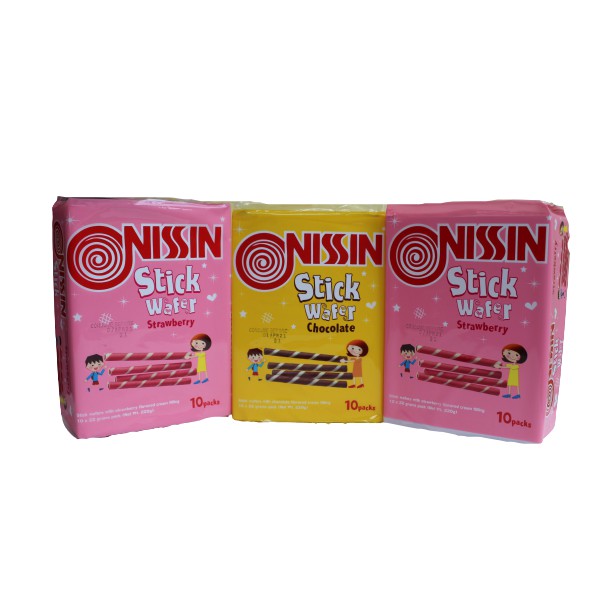 Nissin Stick Wafer Strawberry And Chocolate 3packs X 220g Shopee