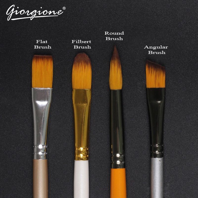 Giorgione Artist Brush Set Nylon Hair Wooden Handle Paint Brush ...