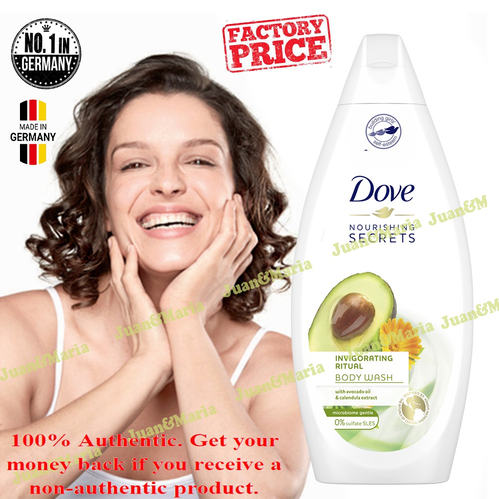 Dove Body Wash Nourishing Secrets Invigorating Ritual 500 ml Skin Care natural Avocado Shopee