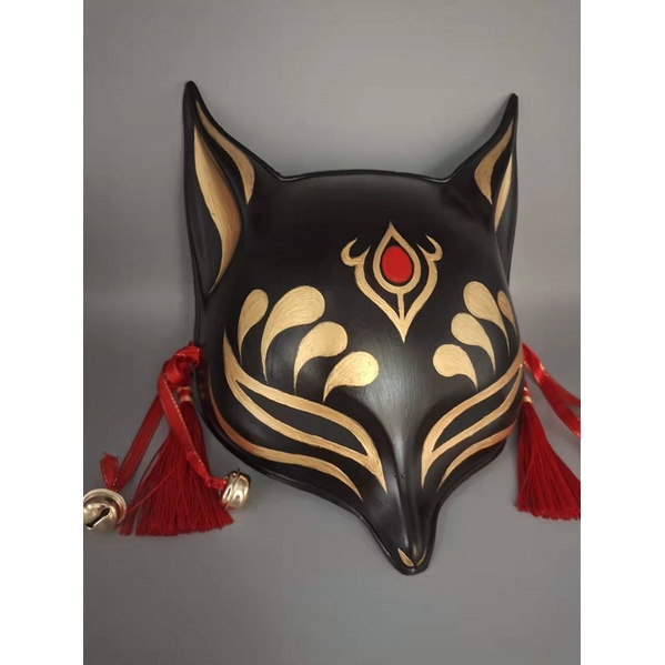 Black Fox Mask Big Thick Half Face Plastic Adult Mask Roaming COS