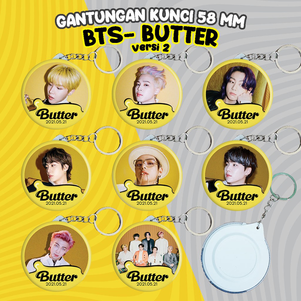 GANTUNGAN Bts Butter Key Chain Version 2 - KPOP bt21 Merchandise ...
