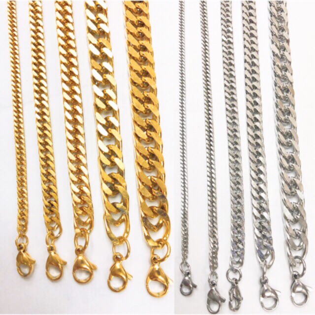 24 inch Stainless Cuban Gold & Silver Men's and Women's Necklace ...