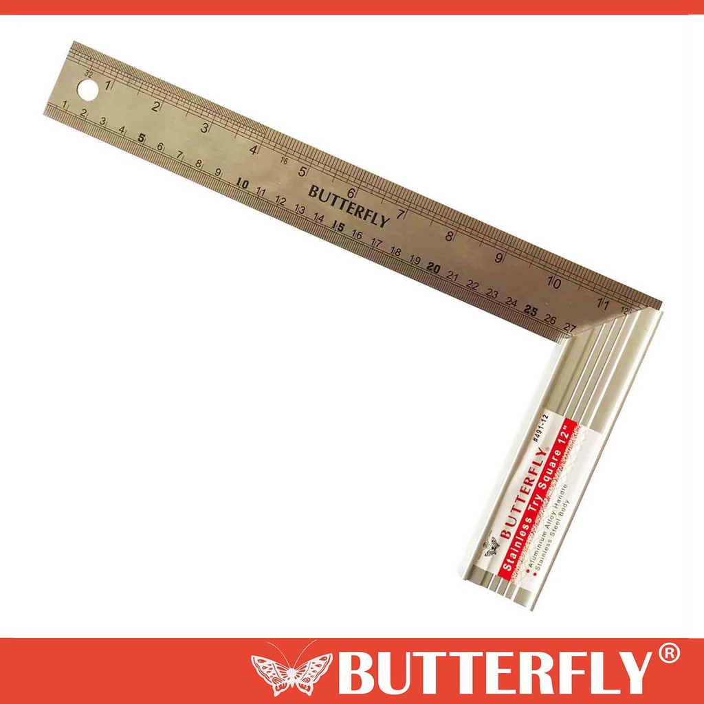 BUTTERFLY Tools Carpentry T Square Angle Ruler Guide (6