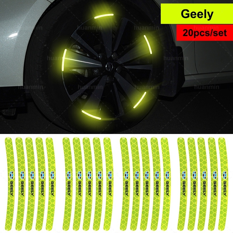 20Pcs Geely Car Wheel Reflective Sticker Warning Sticker For Coolray ...
