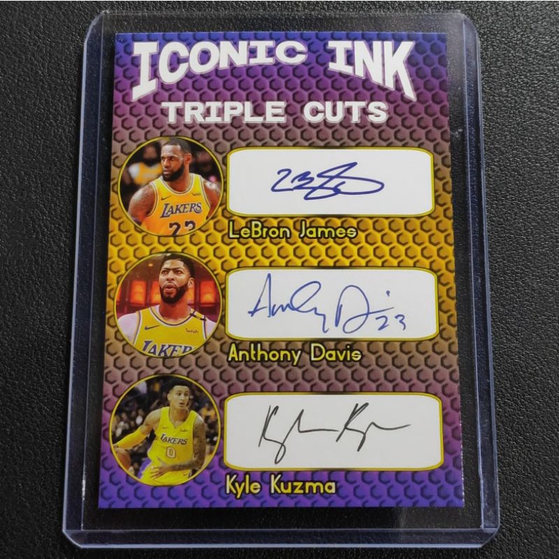 Lebron James Anthony Davis Kyle Kuzma Iconic Ink Triple Cuts Custom ...