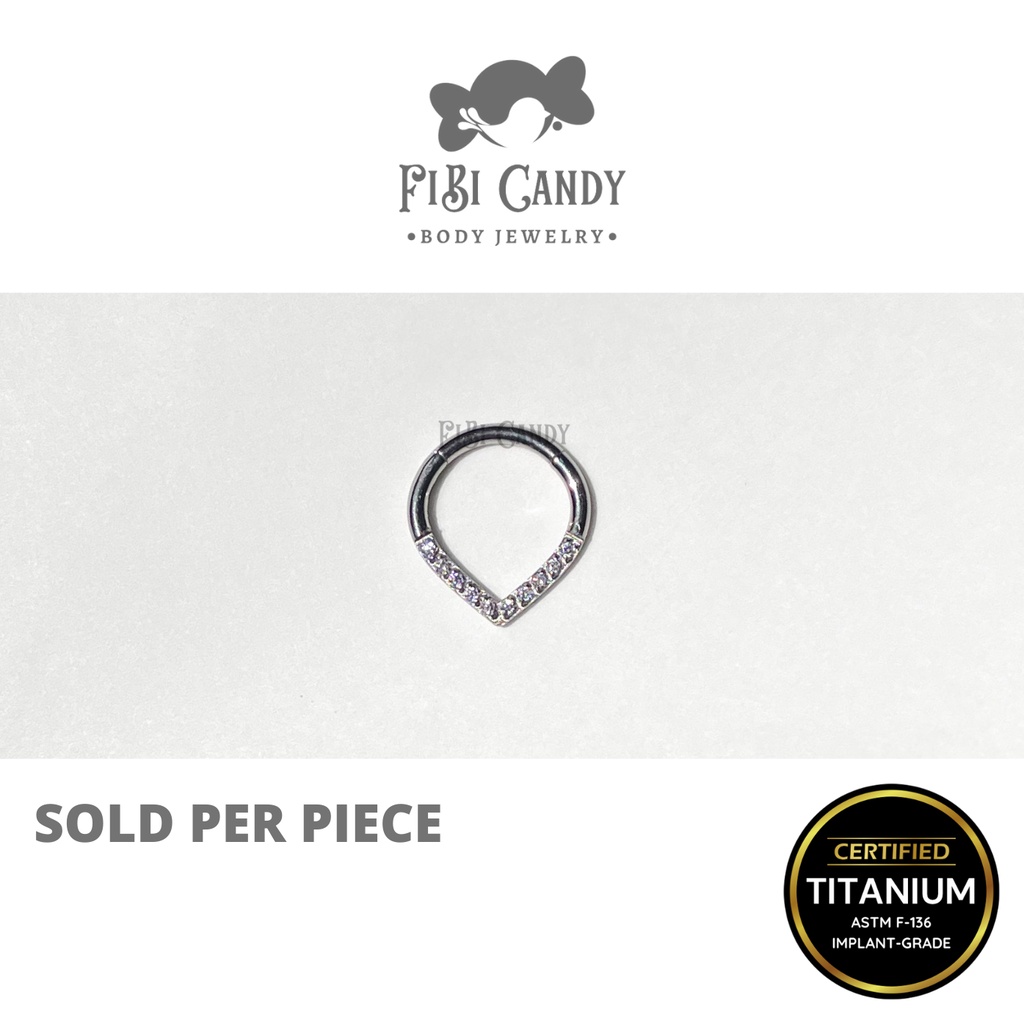 FiBiCandy HSR0004 Karina 16G Astm F136 Titanium Earring Teardrop Front