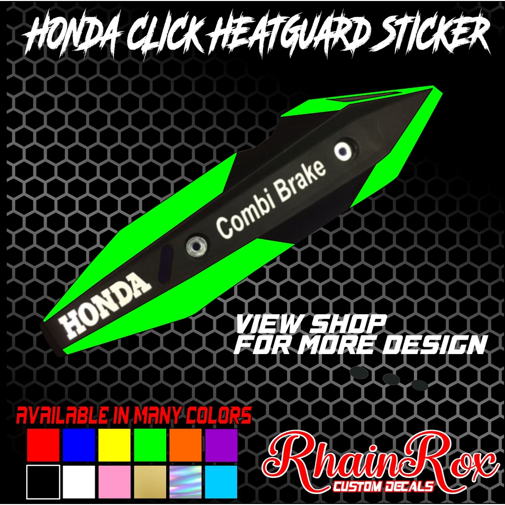 honda click heatguard combi brake sticker v2 v3 v4 machine cut ...