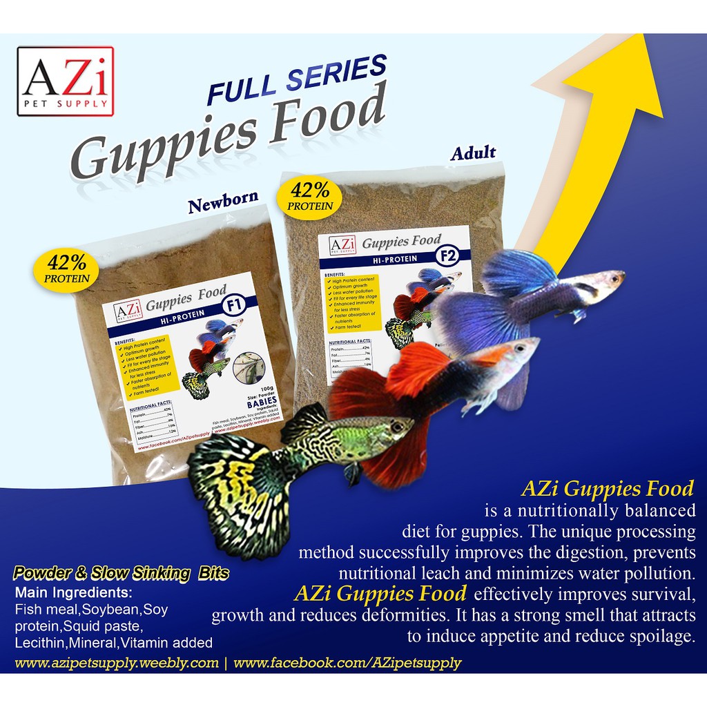 AZi Guppies Fish Food (High Protein) 100g (Per pack) | Shopee Philippines