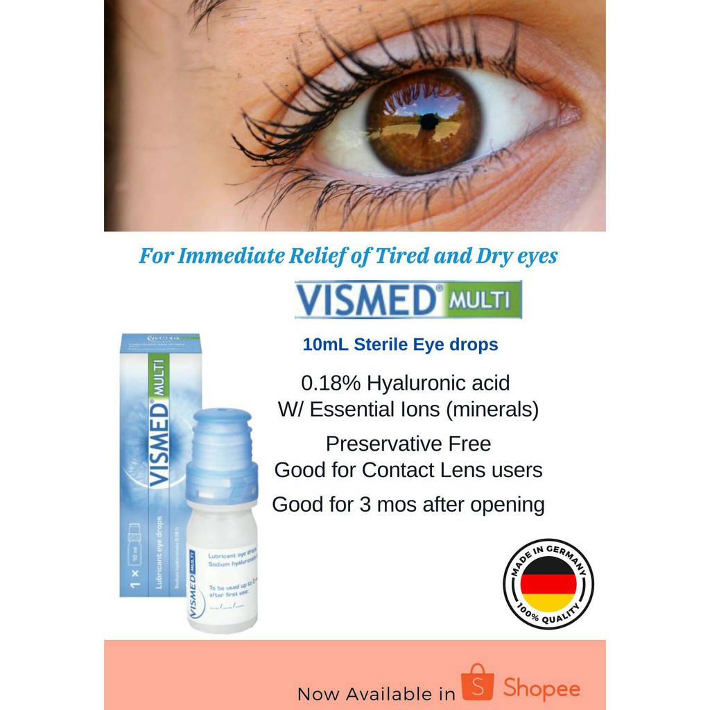 Dryeyes and contact lens wearers, 0.18 hyaluronic acid + minerals Eye