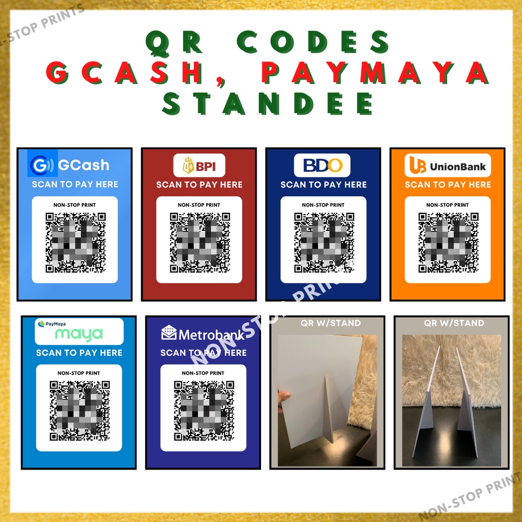 QR CODE STANDEE, GCASH, PAYMAYA, COINSPH, BANKS | Shopee Philippines