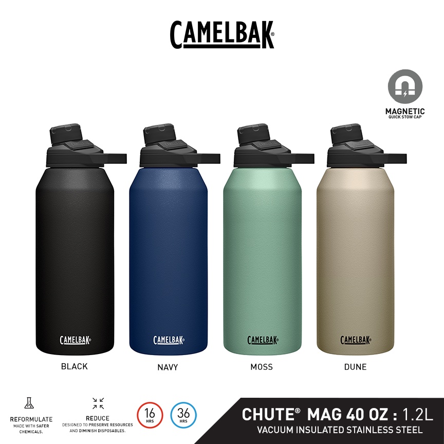 CamelBak Chute Mag 40oz Vacuum Insulated Stainless Steel Water Bottle, Moss