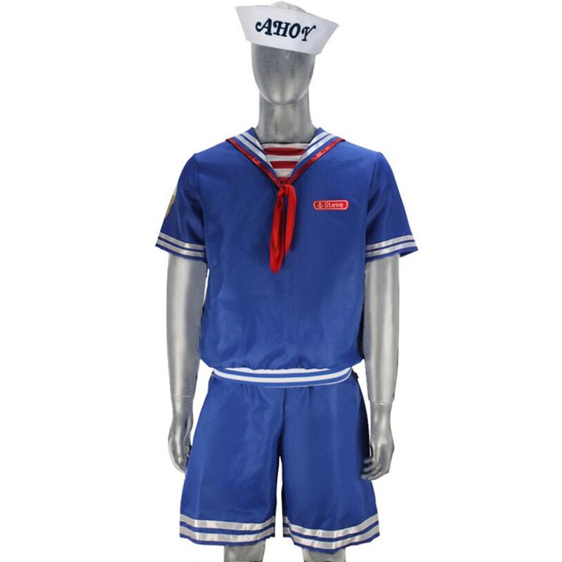 Stranger Things 3 Costumes Men women hat Navy uniform Robin Steve