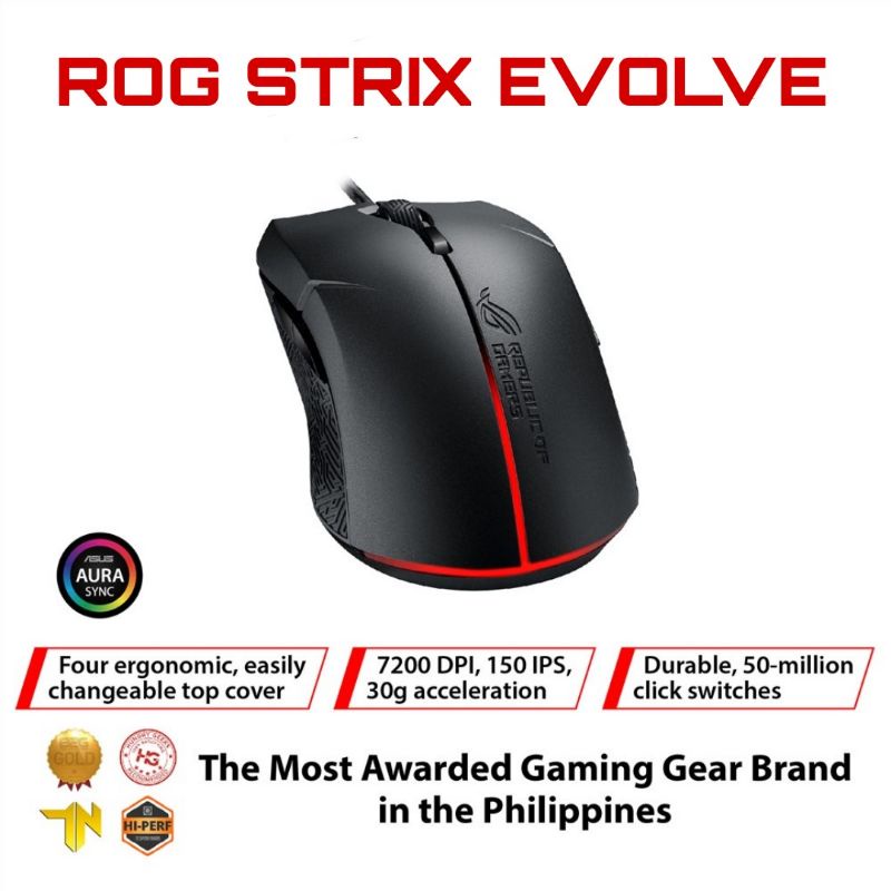 ROG Strix Evolve Gaming Mouse with Aura Sync RGB Shopee Philippines