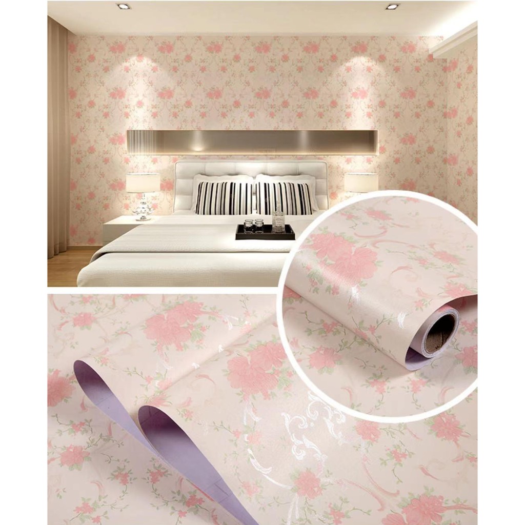 Home Decor Floral Wallpaper 45cmx10m Self Adhesive | Shopee Philippines