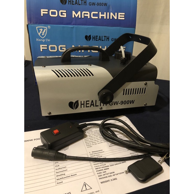 HENG DE FOG MACHINE HEALTH900 watts, wireless remote, heavy duty, long