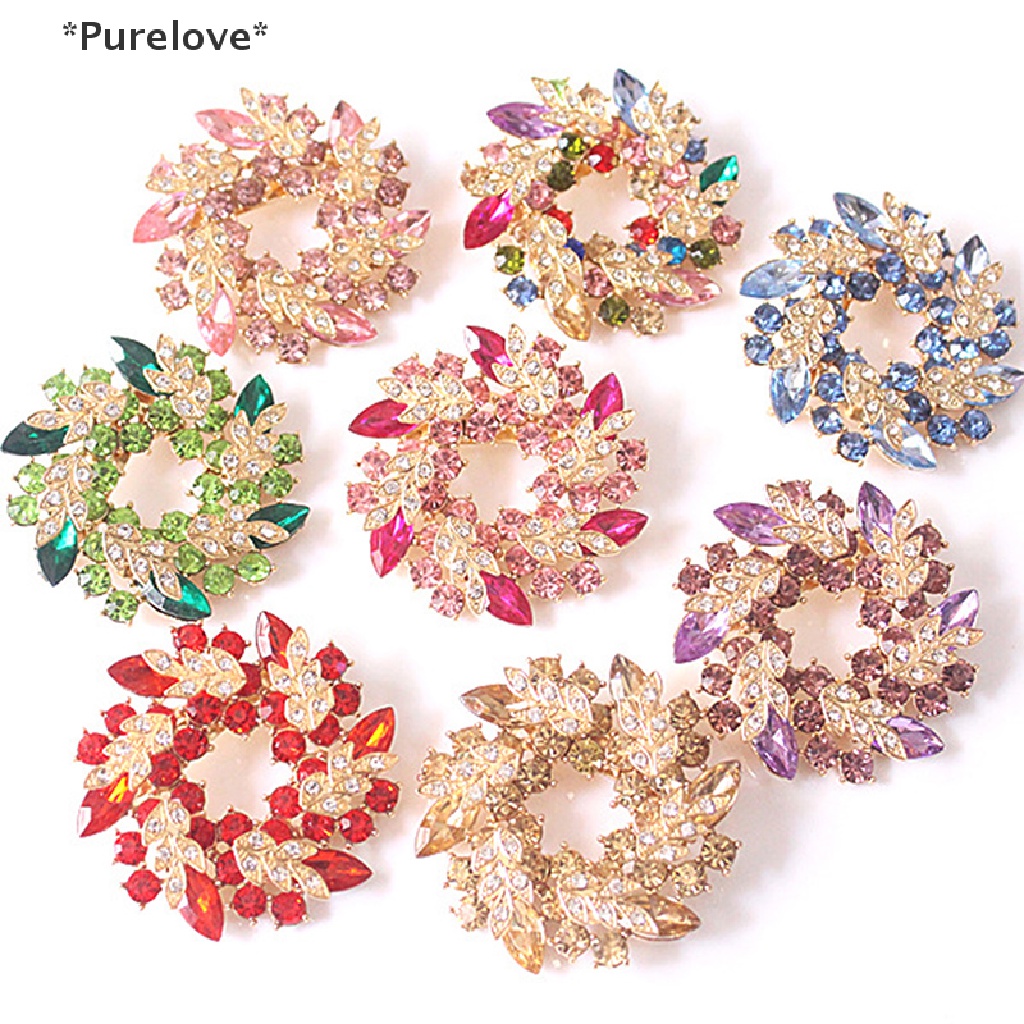 4pcs Flower Brooches For Women - Rhinestone Floral Leaf Pins For Dresses, Jackets, Hats & Gift Giving