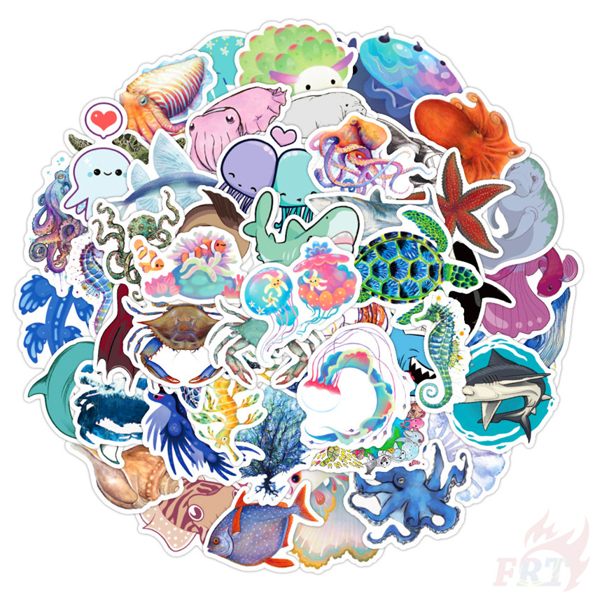 50Pcs/Set Magic Sea Animal Fish Turtle Dolphin Shark Squid - Marine ...