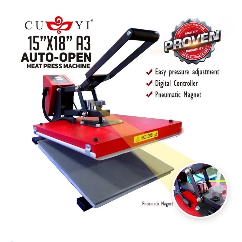 CUYI AUTO OPEN HEAT PRESS A3 SIZE (15*18INCHES) Shopee Philippines