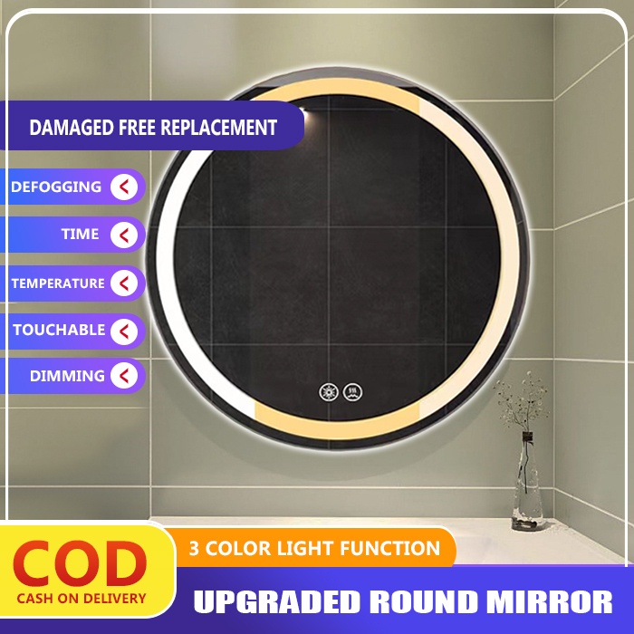 Led circular mirror Multifunctional bathroom mirror with light Wall ...