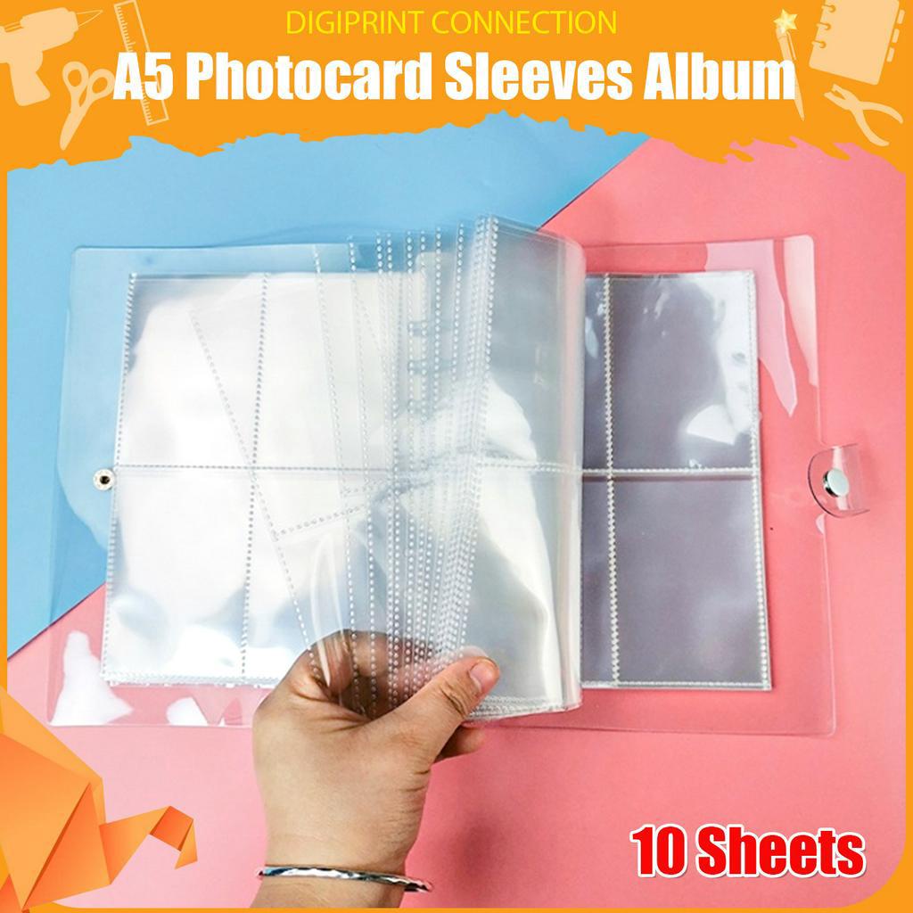 NEW! 10pcs A5 Photocard Binder Refill Sleeves 6 Hole Transparent Lomo
