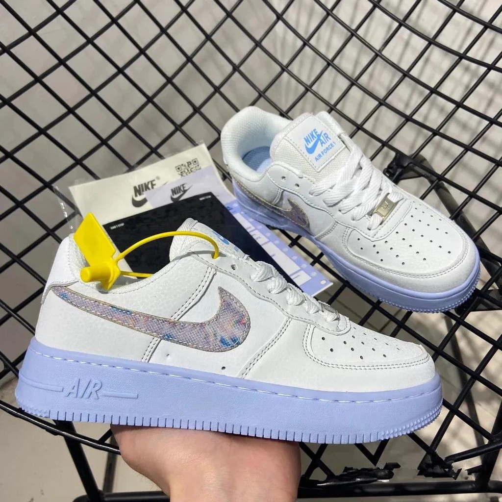 Explosive AF1 Hydrogen Blue Air Force One Low Top Sneakers Men and