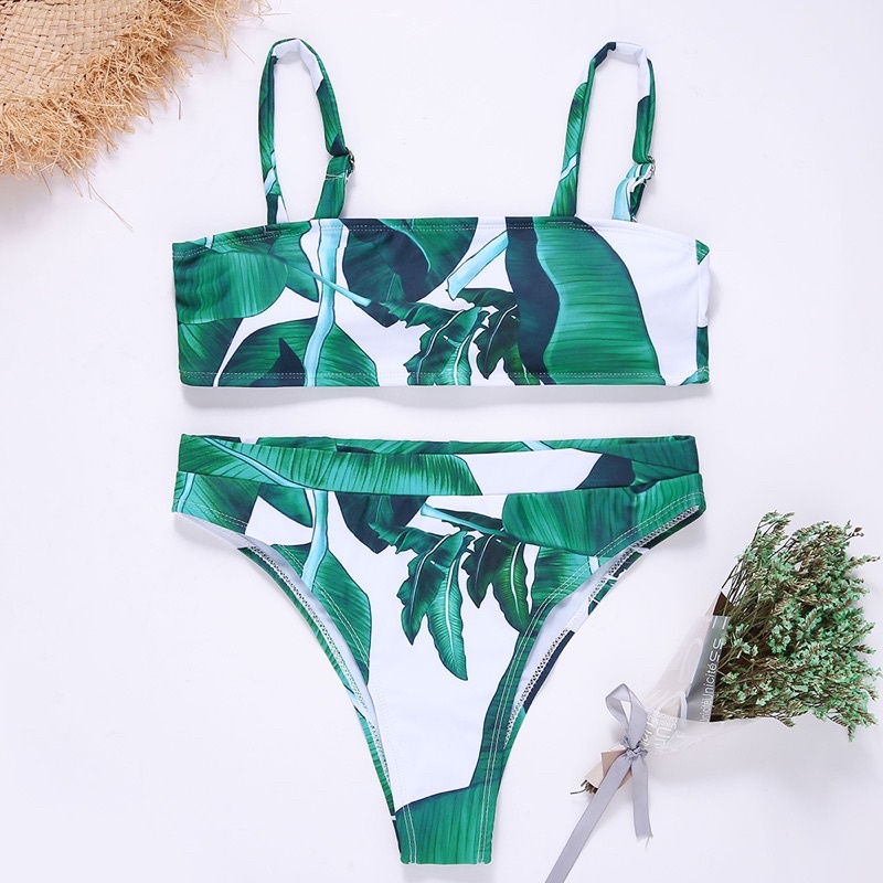 【M&M】#101 Korean swimsuit Korean swimwear Sexy Fresh Tropical Print ...