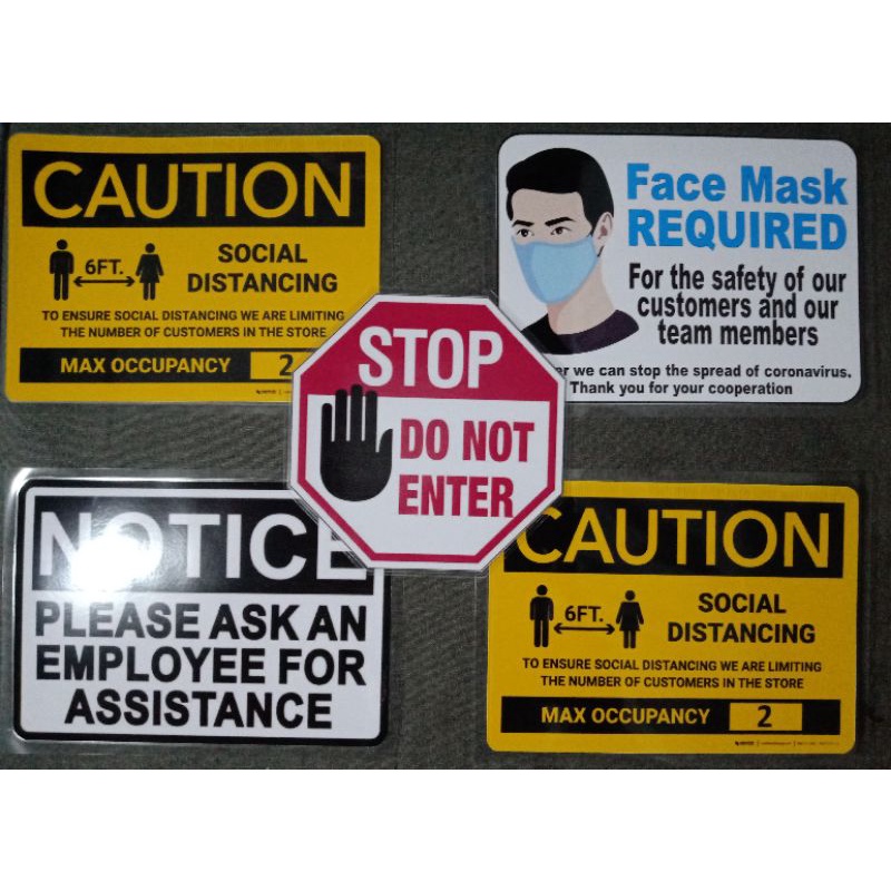 Laminated Signage (wear facemask/Faceshield) Shopee Philippines