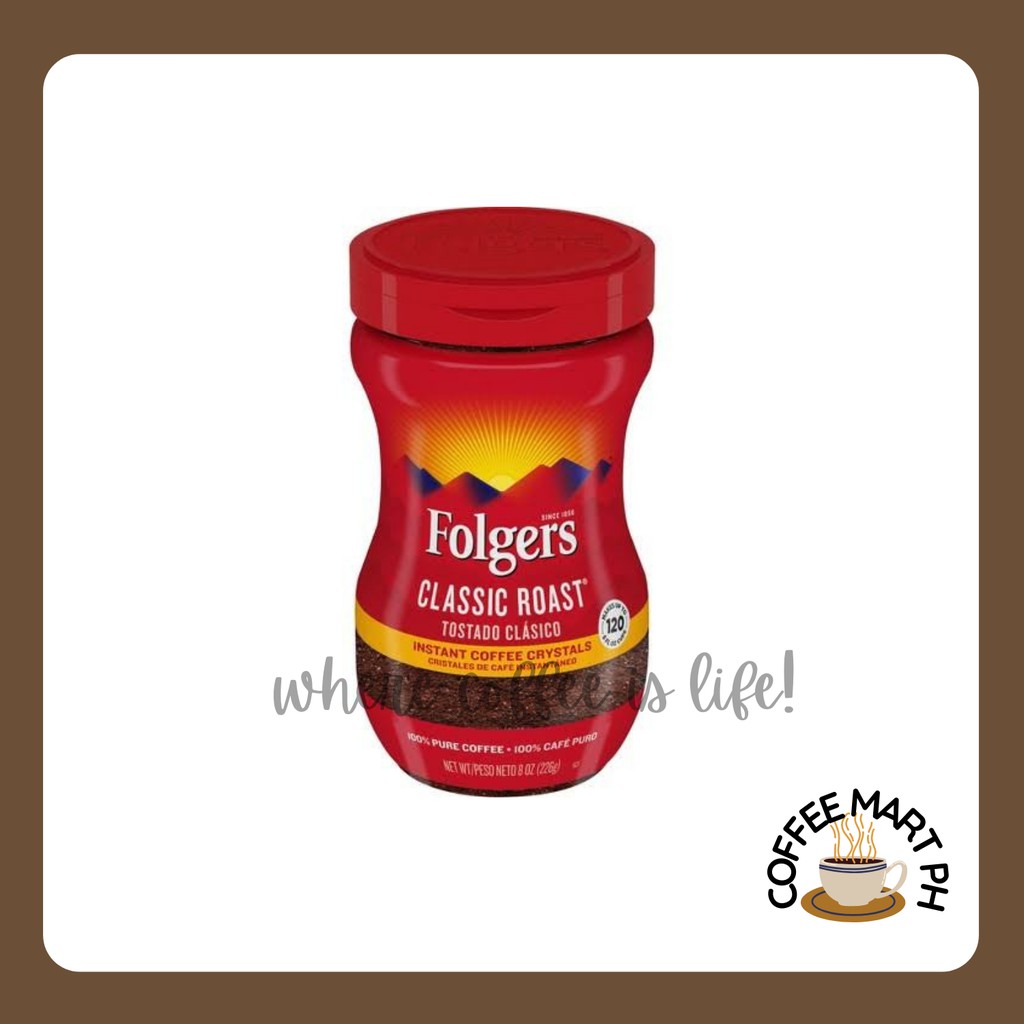 Folgers Instant Coffee Classic Roast (16 oz per jar) Shopee Philippines