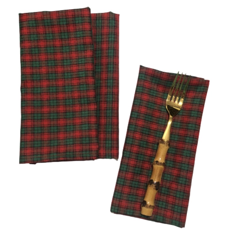 Christmas Plaid Table Napkin in Red and Green | Shopee Philippines