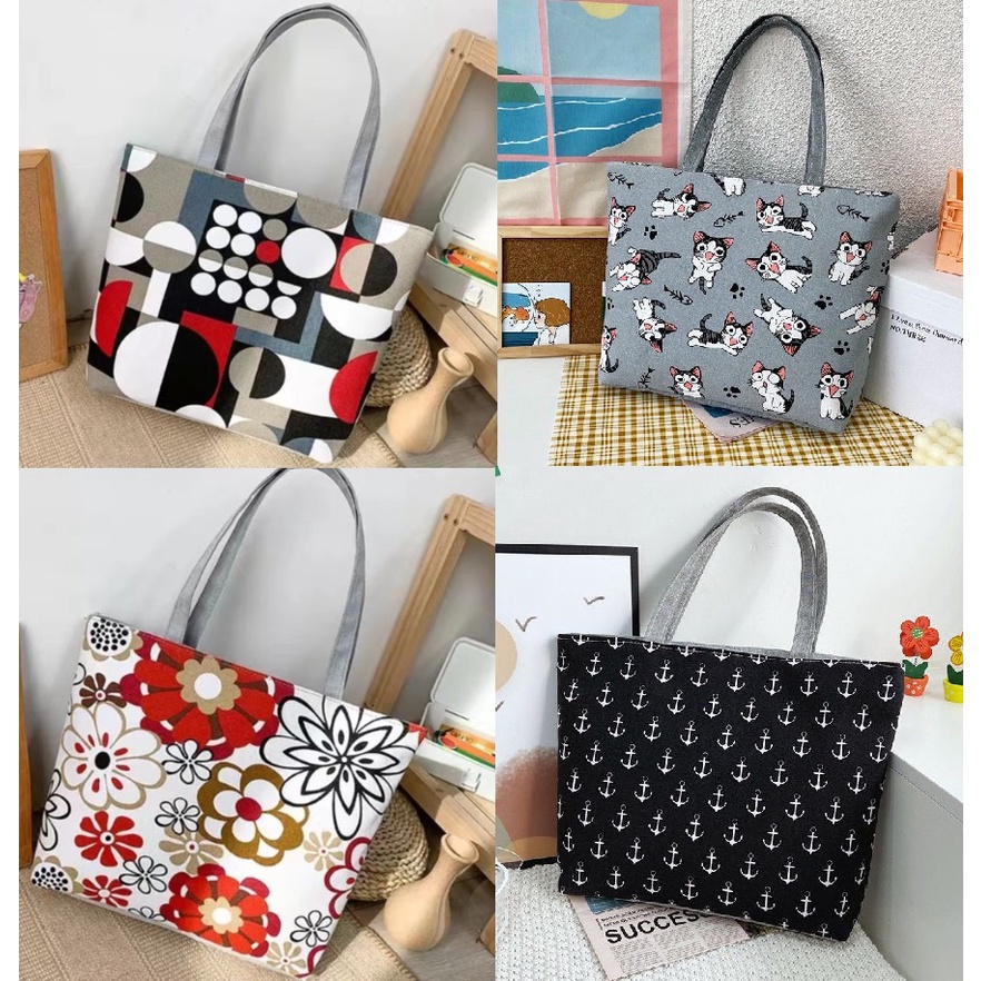 Korean New Fashion Canvas Tote Bag Canvas Shoulder Bags Simple With ...