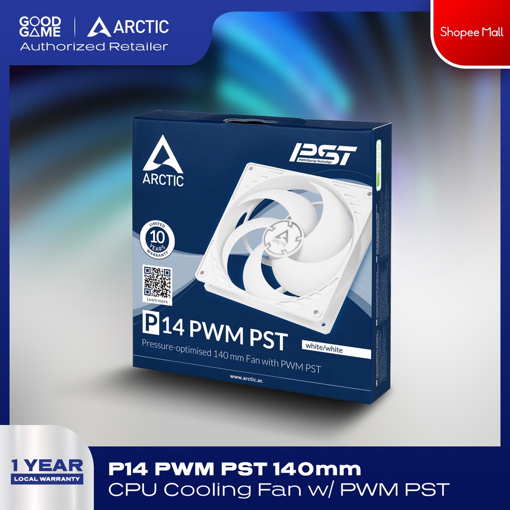 Arctic P14 PWM PST 140 mm CPU Cooling Fan with PWM Sharing Technology (PST)