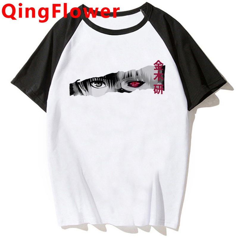 famesale T-Shirt da Uomo Tokyo Ghoul Kaneki Ken Anime Graphic T-Shirt a Maniche Corte Unisex con Scollo a O