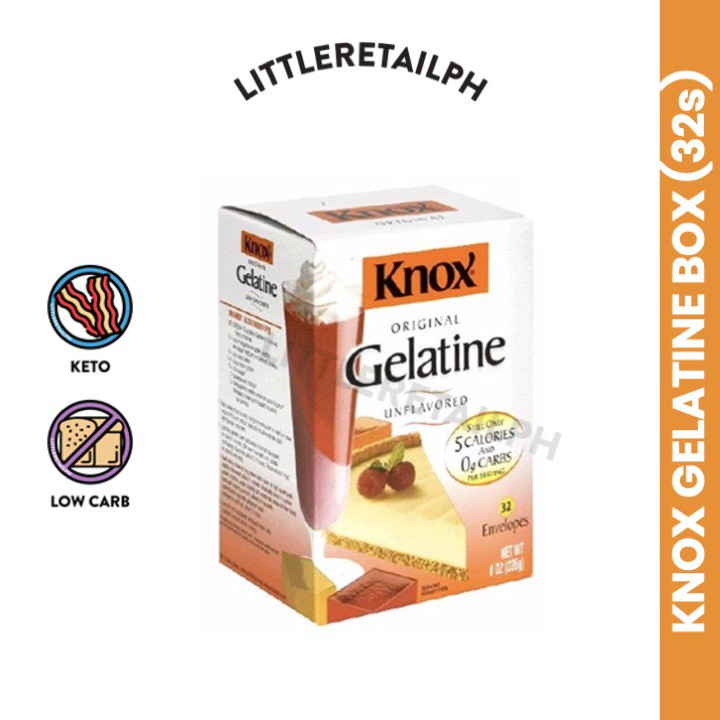 Knox Gelatine Unflavored 1 Box of 32 Envelopes Keto Shopee Philippines