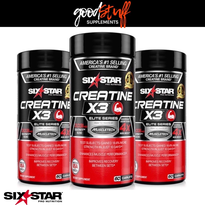 Six Star Elite Series Creatine X3 60 Caplets Micronized Creatine Pills Shopee Philippines