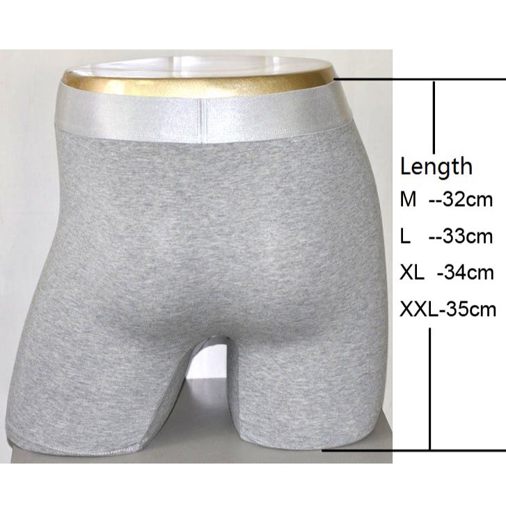 Men Steel band Long Cotton Boxer Briefs Leg Boxers Man Underwear ...